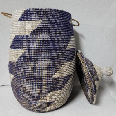 Panier à Linge & Rangement « Sorore » – Taille XXL Ø 42 cm • H 88 cm (couvercle inclus)