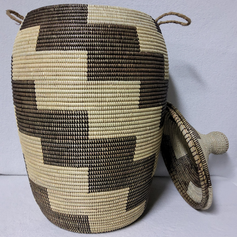 Panier à Linge & Rangement « Sorore » – Taille XXL Ø 42 cm • H 88 cm (couvercle inclus)