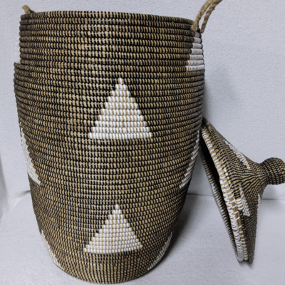 Panier à Linge & Rangement « Sorore » – Taille XL Ø 37 cm • H 77 cm (couvercle inclus)