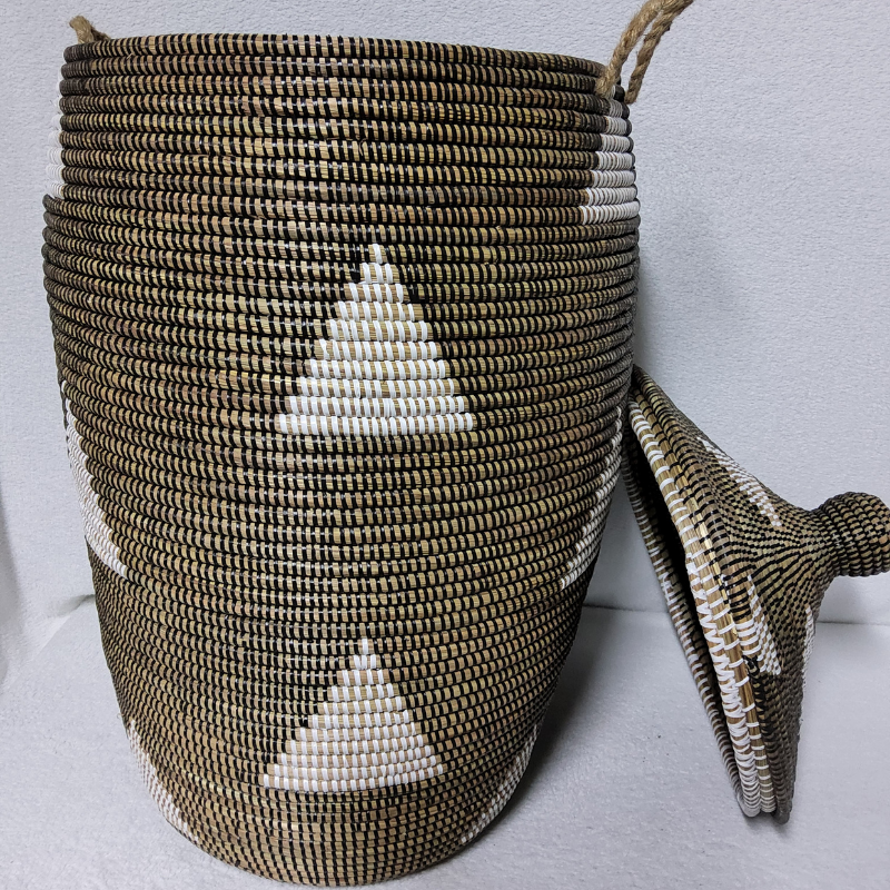 Panier à Linge & Rangement « Sorore » – Taille XL Ø 37 cm • H 77 cm (couvercle inclus)