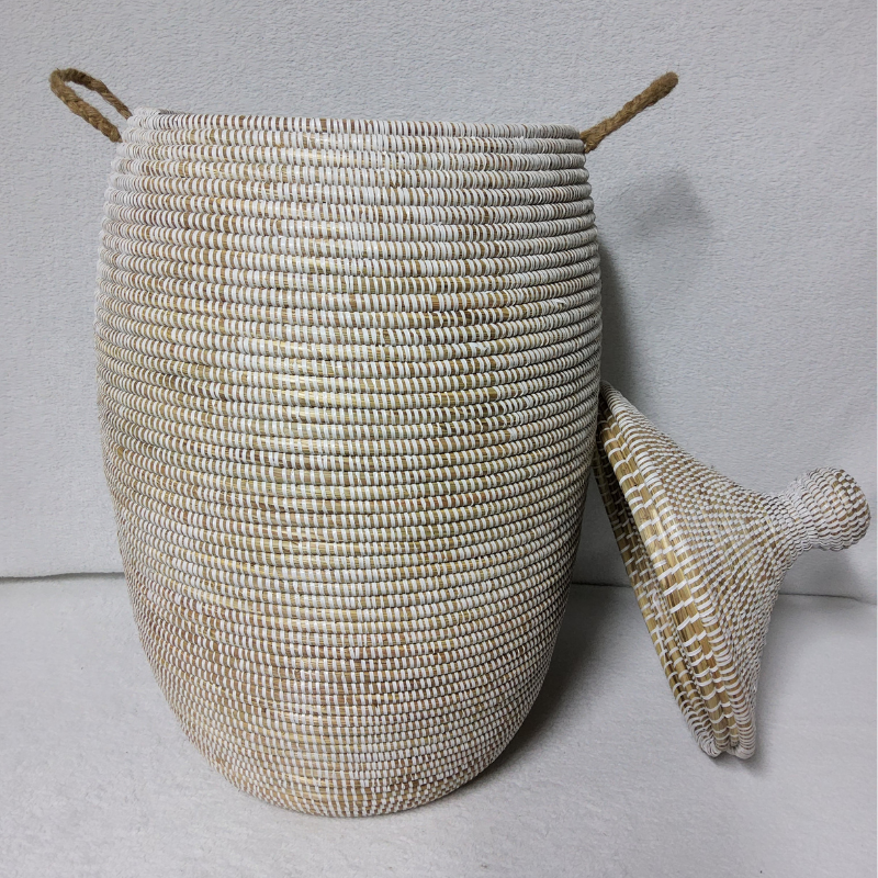 Panier à Linge & Rangement « Sorore » – Taille XL Ø 37 cm • H 77 cm (couvercle inclus)