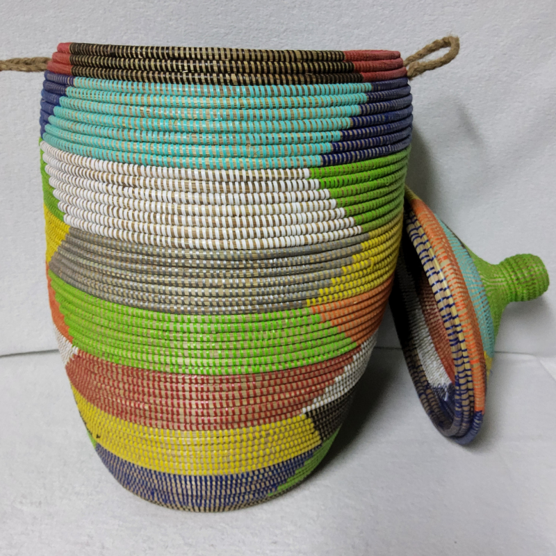 Panier à Linge & Rangement « Sorore » – Taille XL Ø 37 cm • H 77 cm (couvercle inclus)