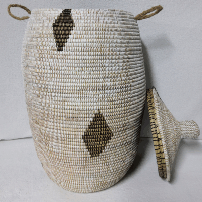 Panier à Linge & Rangement « Sorore » – Taille XL Ø 37 cm • H 77 cm (couvercle inclus)