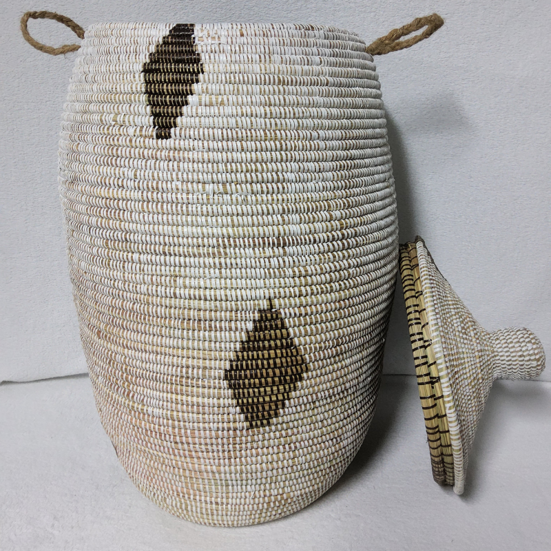 Panier à Linge & Rangement « Sorore » – Taille XL Ø 37 cm • H 77 cm (couvercle inclus)