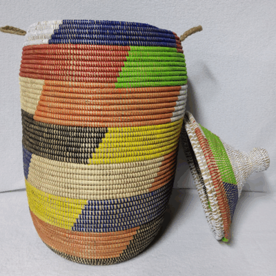 Panier à Linge & Rangement « Sorore » – Taille XL Ø 37 cm • H 77 cm (couvercle inclus)