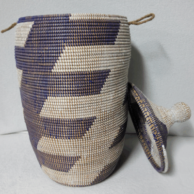 Panier à Linge & Rangement « Sorore » – Taille XL Ø 37 cm • H 77 cm (couvercle inclus)