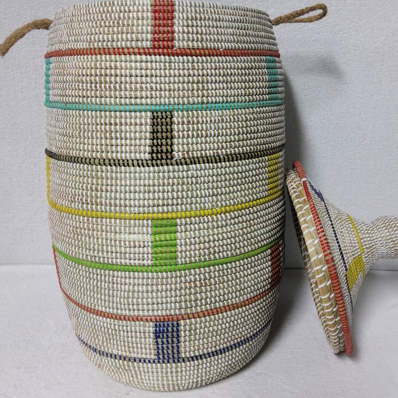 Panier à Linge & Rangement « Sorore » – Taille XL Ø 37 cm • H 77 cm (couvercle inclus)