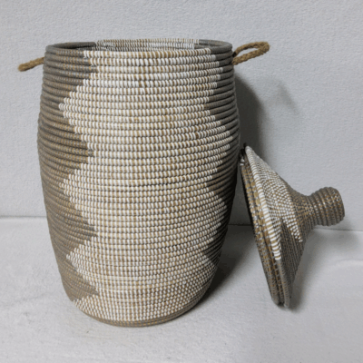 Panier à Linge & Rangement « Sorore » – Taille L Ø 33 cm | H 67 cm (couvercle inclus)