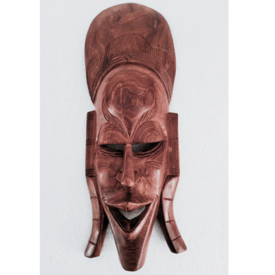 Masque Africain en Bois – Visage Élancé 45 × 18 cm