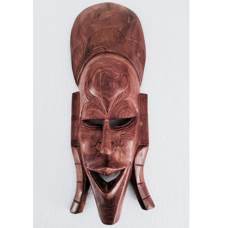 Masque Africain en Bois – Visage Élancé 45 × 18 cm