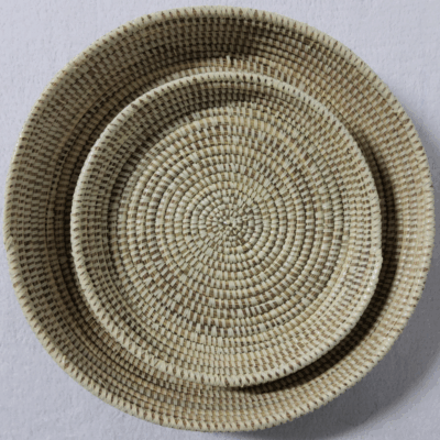 Félé Félé beige Set de 2 Corbeilles Tressées « Félé-Félé » (Ø 38 cm / 30 cm)