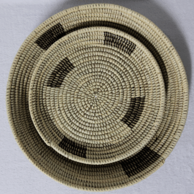 Félé Félé beige_marron rectangulaire Set de 2 Corbeilles Tressées « Félé-Félé » (Ø 38 cm / 30 cm)