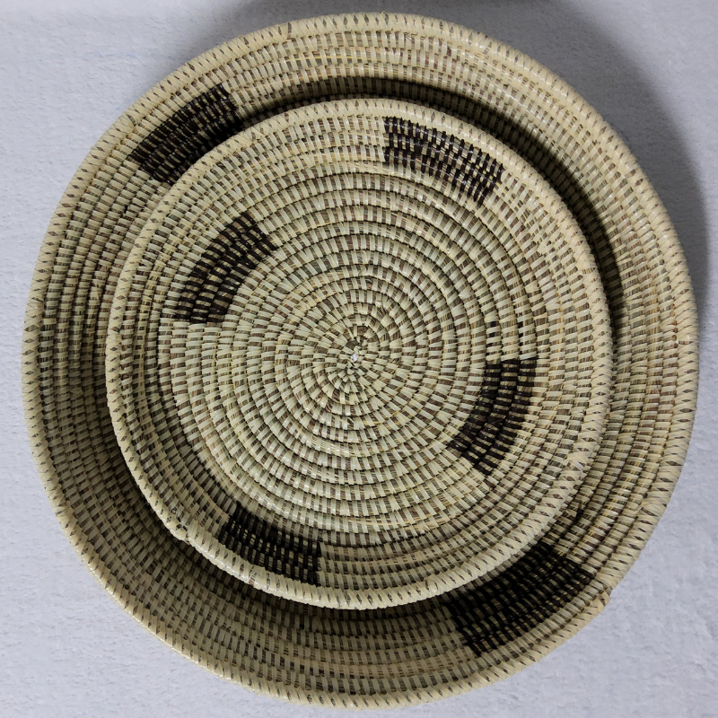 Félé Félé beige_marron rectangulaire Set de 2 Corbeilles Tressées « Félé-Félé » (Ø 38 cm / 30 cm)