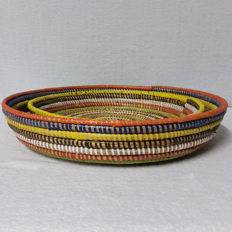 Félé Félé multicore Set de 2 Corbeilles Tressées « Félé-Félé » (Ø 38 cm / 30 cm)