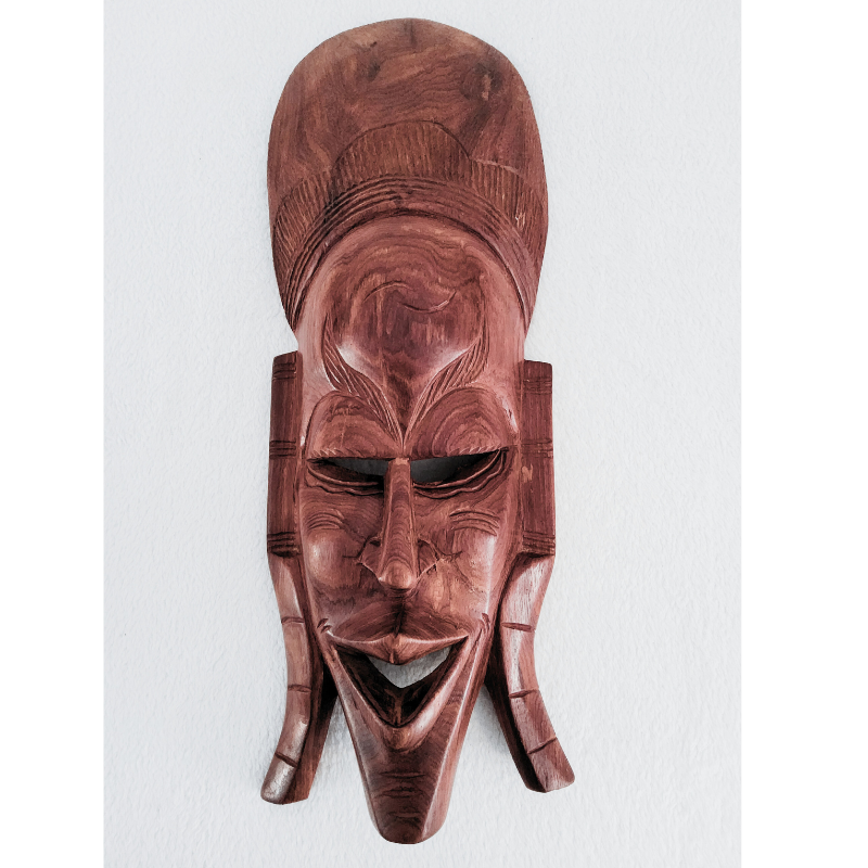 Masque Africain en Bois – Visage Élancé 45 × 18 cm