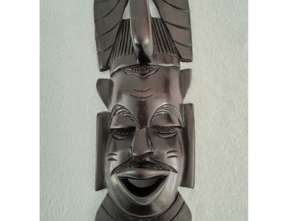 Masques Africain 32_13 Masque Africain en Bois – Visage Rieur 32 × 13 cm