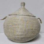 Panier « Ndal » – Panier Tissé à Couvercle Ø 30 cm • H 44 cm