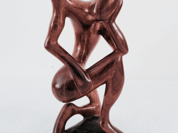 Penseur 28 Sculpture en Bois - « Le Penseur » – Silhouette Contemplative en Bois 28 cm (orientation gauche)