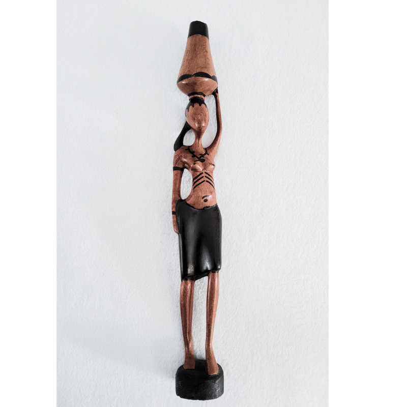 Sculpture en Bois 49 – 52 cm - « Porteuse de Lait »