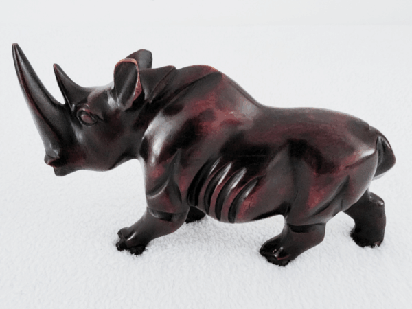Sculpture en Bois  « Rhinocéros » 20 cm × 13 cm
