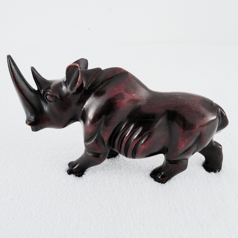 Rhinocéros 13x20 Sculpture en Bois « Rhinocéros » 20 cm × 13 cm