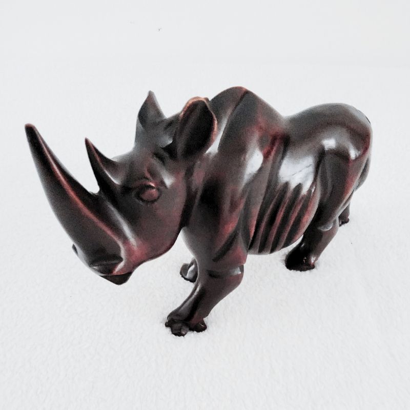 Rhinocéros 13x20 (2) Sculpture en Bois « Rhinocéros » 20 cm × 13 cm