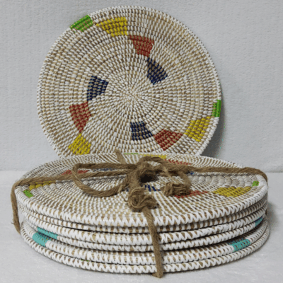 SET DE TABLE Sets de Table Tissés – Paille Naturelle (Ensemble de 6 )