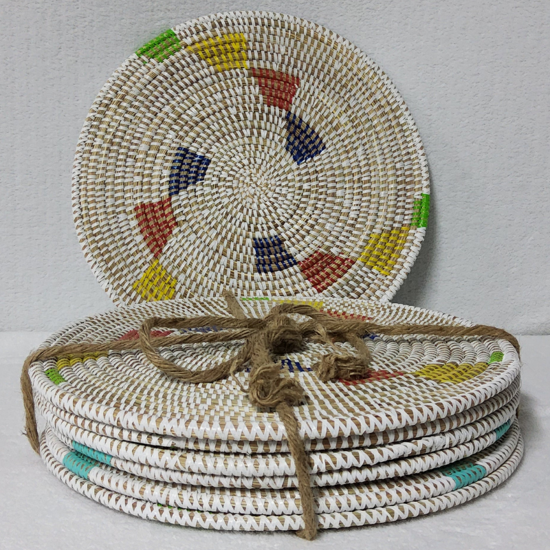 SET DE TABLE Sets de Table Tissés – Paille Naturelle (Ensemble de 6 )