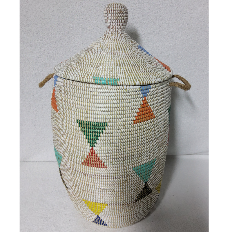 Panier à Linge & Rangement « Sorore » – Taille L Ø 33 cm | H 67 cm (couvercle inclus)
