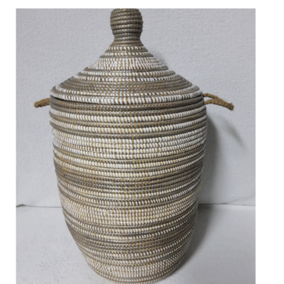 Panier à Linge & Rangement « Sorore » – Taille L Ø 33 cm | H 67 cm (couvercle inclus)