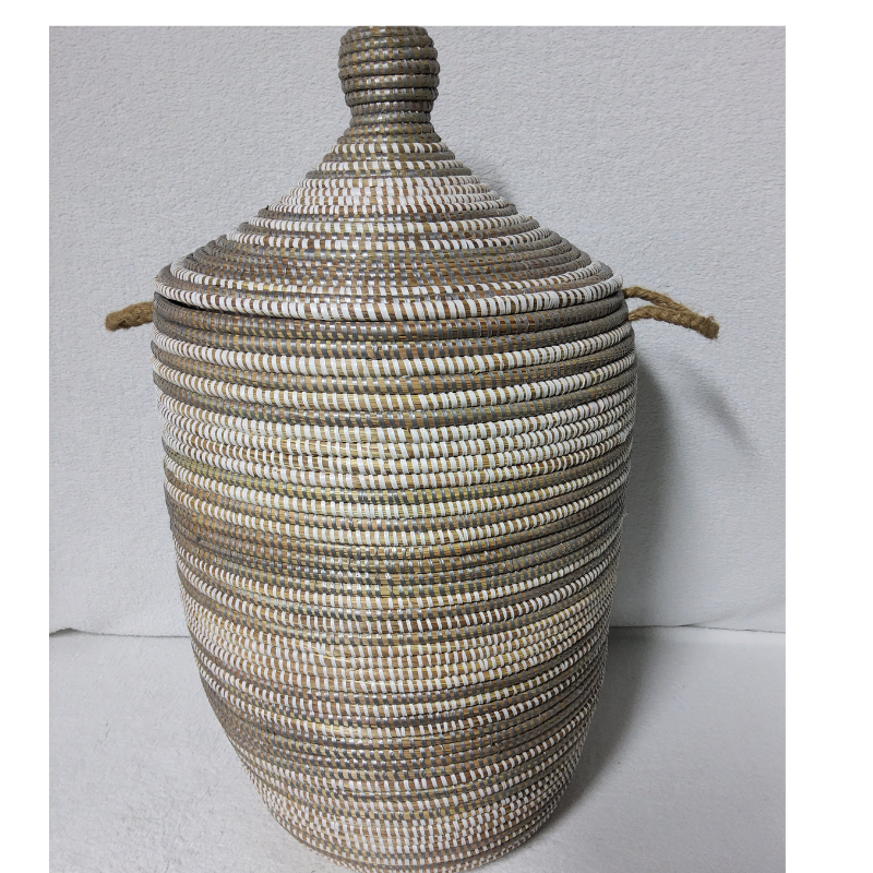 Panier à Linge & Rangement « Sorore » – Taille L Ø 33 cm | H 67 cm (couvercle inclus)