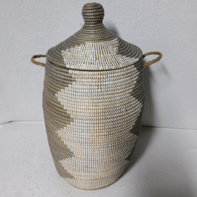 Panier à Linge & Rangement « Sorore » – Taille L Ø 33 cm | H 67 cm (couvercle inclus)