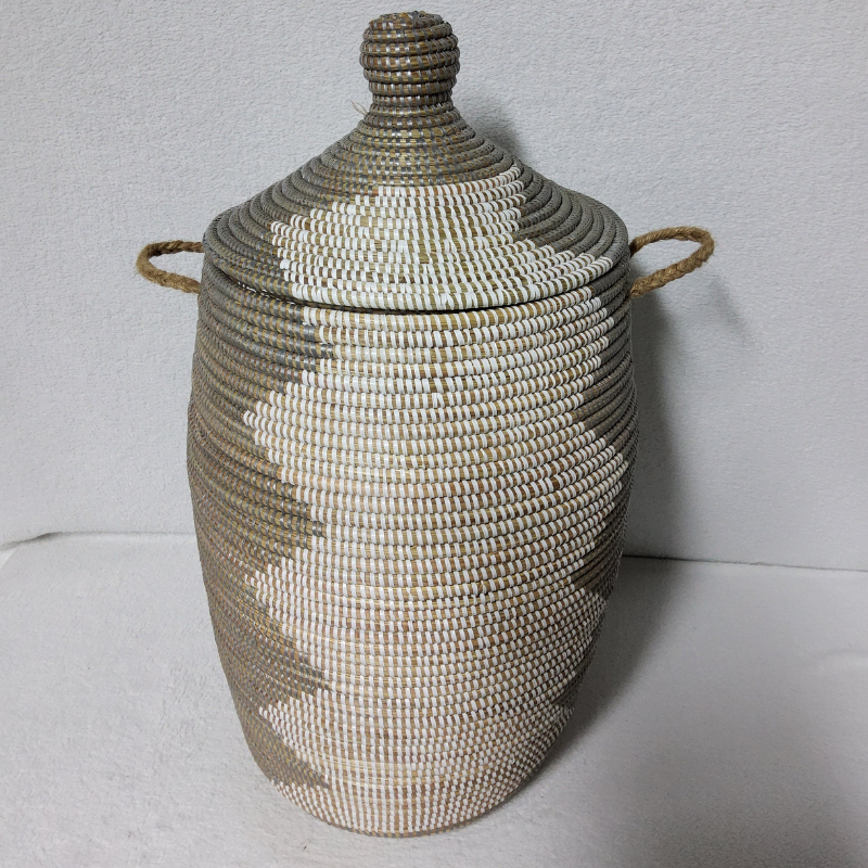 Panier à Linge & Rangement « Sorore » – Taille L Ø 33 cm | H 67 cm (couvercle inclus)