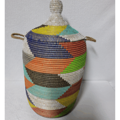 Panier à Linge & Rangement « Sorore » – Taille L Ø 33 cm | H 67 cm (couvercle inclus)