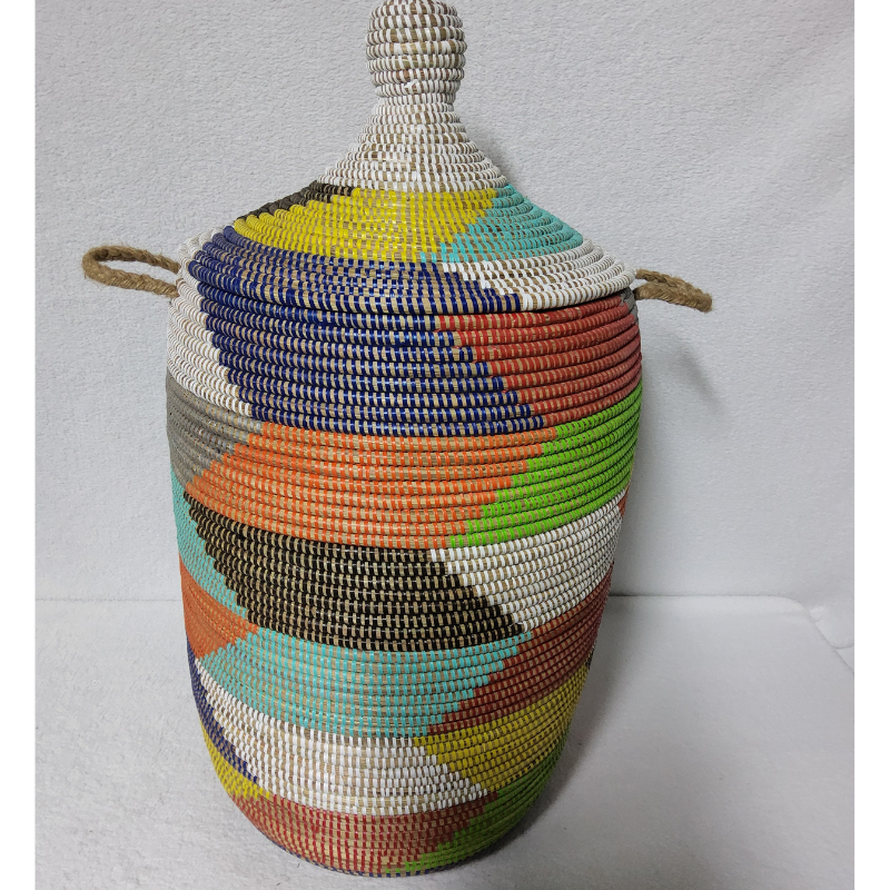 Panier à Linge & Rangement « Sorore » – Taille L Ø 33 cm | H 67 cm (couvercle inclus)