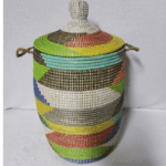 Panier à Linge & Rangement « Sorore » – Taille L Ø 33 cm | H 67 cm (couvercle inclus)