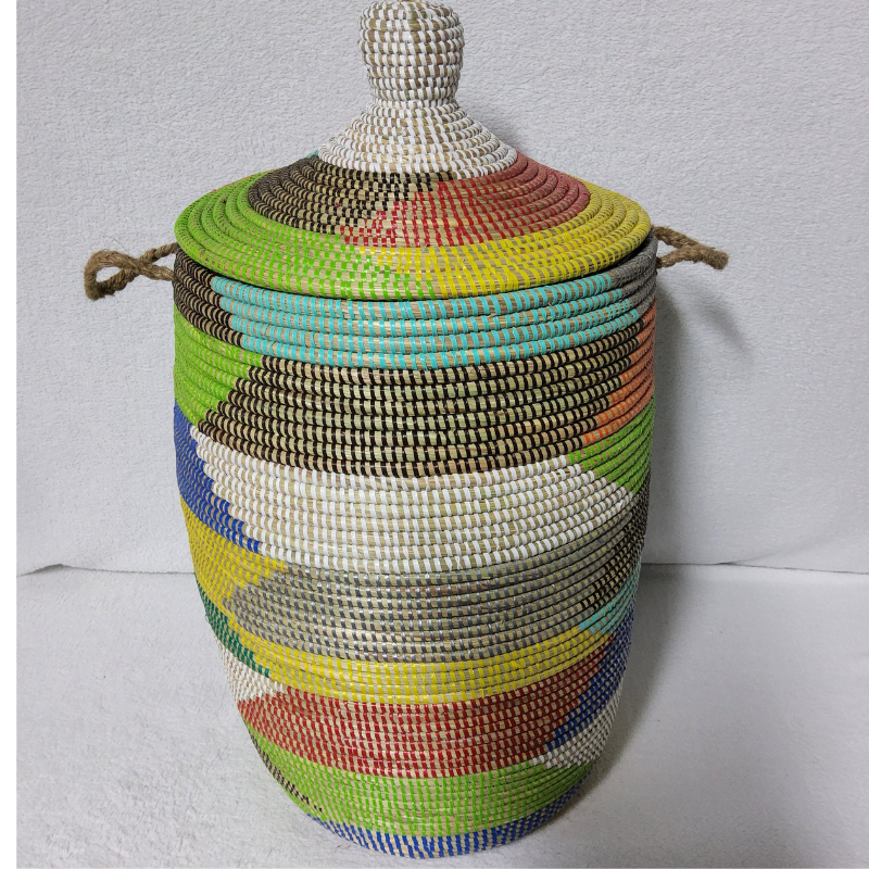 Panier à Linge & Rangement « Sorore » – Taille L Ø 33 cm | H 67 cm (couvercle inclus)