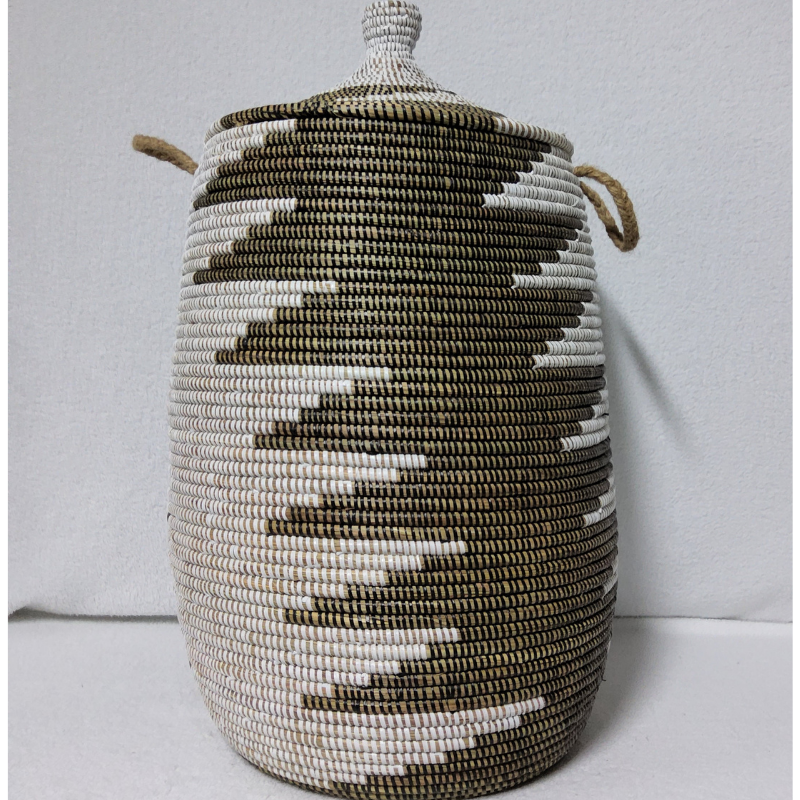 Panier à Linge & Rangement « Sorore » – Taille L Ø 33 cm | H 67 cm (couvercle inclus)