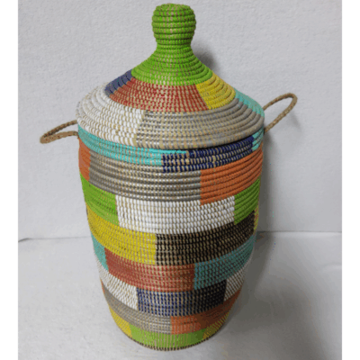 Panier à Linge & Rangement « Sorore » – Taille L Ø 33 cm | H 67 cm (couvercle inclus)