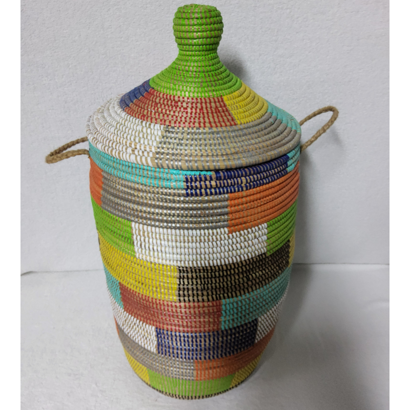 Panier à Linge & Rangement « Sorore » – Taille L Ø 33 cm | H 67 cm (couvercle inclus)