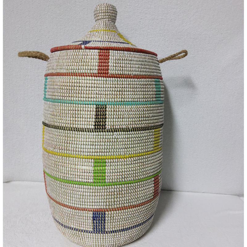 Panier à Linge & Rangement « Sorore » – Taille XL Ø 37 cm • H 77 cm (couvercle inclus)