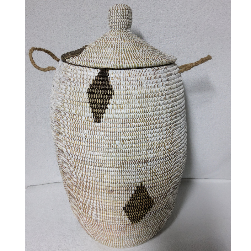 Panier à Linge & Rangement « Sorore » – Taille XL Ø 37 cm • H 77 cm (couvercle inclus)