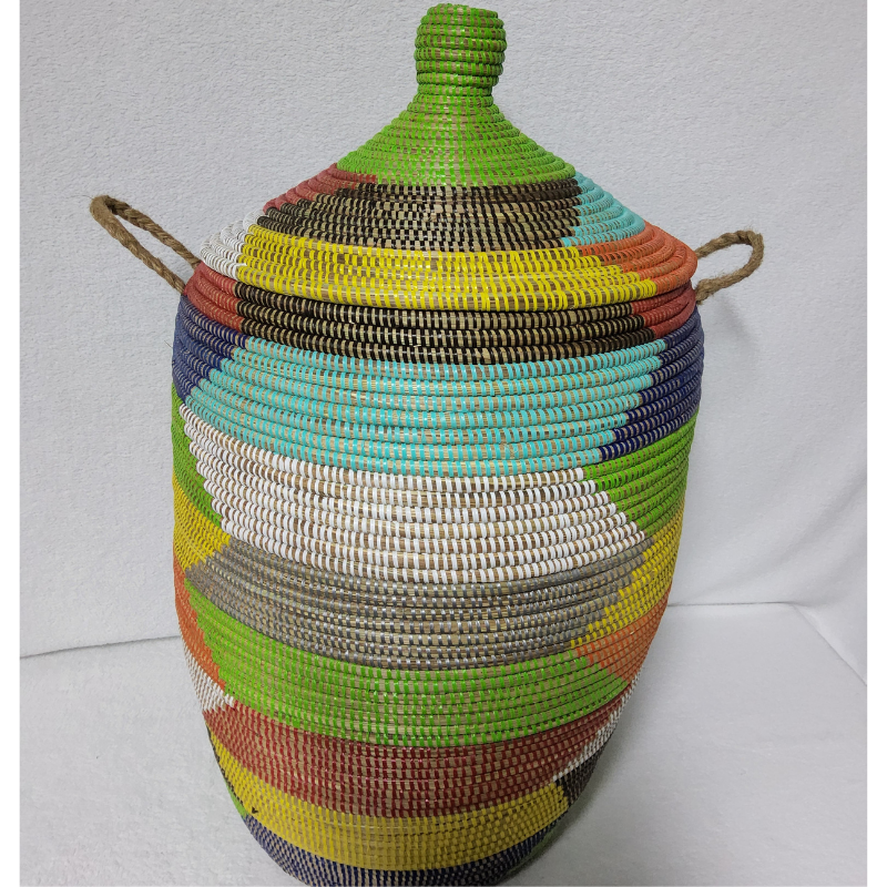 Panier à Linge & Rangement « Sorore » – Taille XL Ø 37 cm • H 77 cm (couvercle inclus)