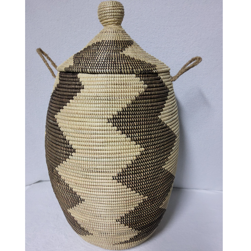 Panier à Linge & Rangement « Sorore » – Taille XXL Ø 42 cm • H 88 cm (couvercle inclus)