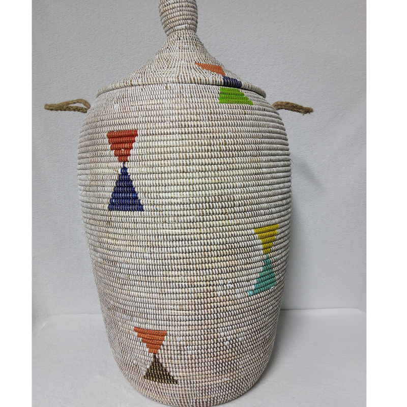 Panier à Linge & Rangement « Sorore » – Taille XXL Ø 42 cm • H 88 cm (couvercle inclus)