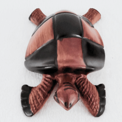 « Tortue Damier » 26 cm – Bois Brun Noir
