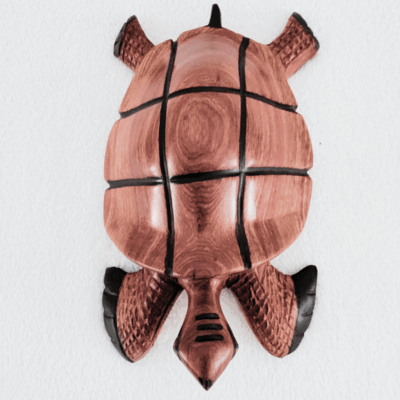 Tortue 28 « Tortue Bicolore » 28 cm – Bois Marbré Noir