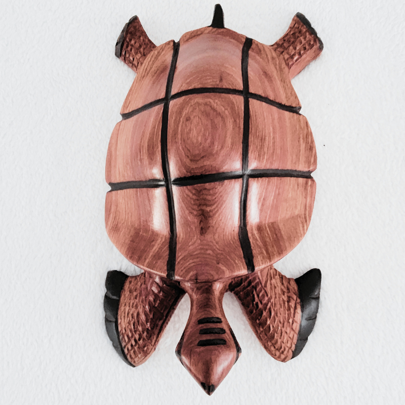 Tortue 28 « Tortue Bicolore » 28 cm – Bois Marbré Noir