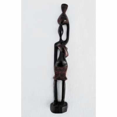 Sculpture en Bois 42 cm - « Porteuse d’Eau »