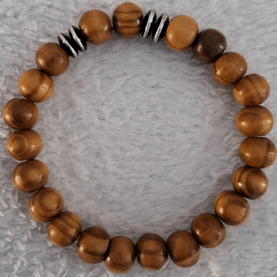 Bracelet en Bois Foncé – Perles Artisanales du Niger